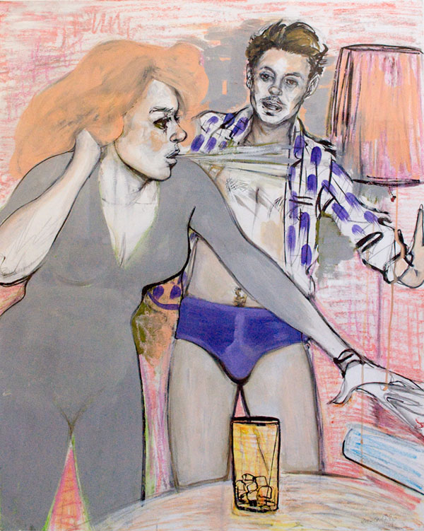 Domestic Scene, drawing on paper, 2015